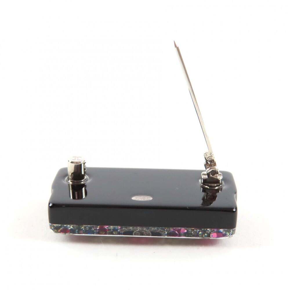 CHANEL Authentic Black Logo Brooch - Picture 6 of 8